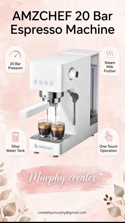 AMZCHEF 20 Bar Espresso Machine – UGC video by Murphy Creates